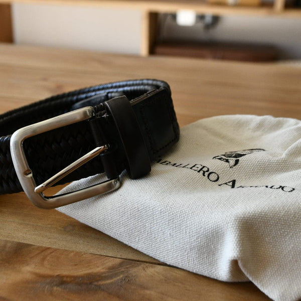105cm Cinturón Trenza Café Oscuro