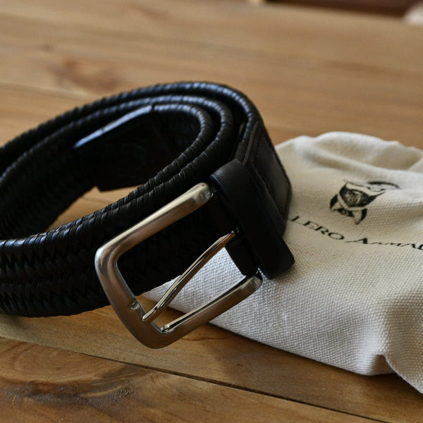 105cm Cinturón Trenza Negro