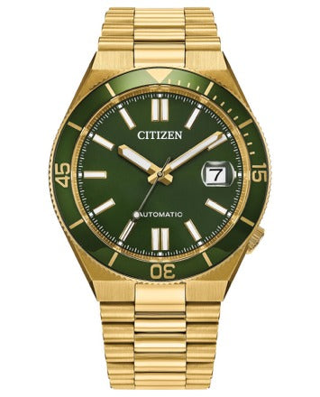 Citizen Tsuyosa Shore Automatic 40 mm Verde y Dorado · NJ0232-53X