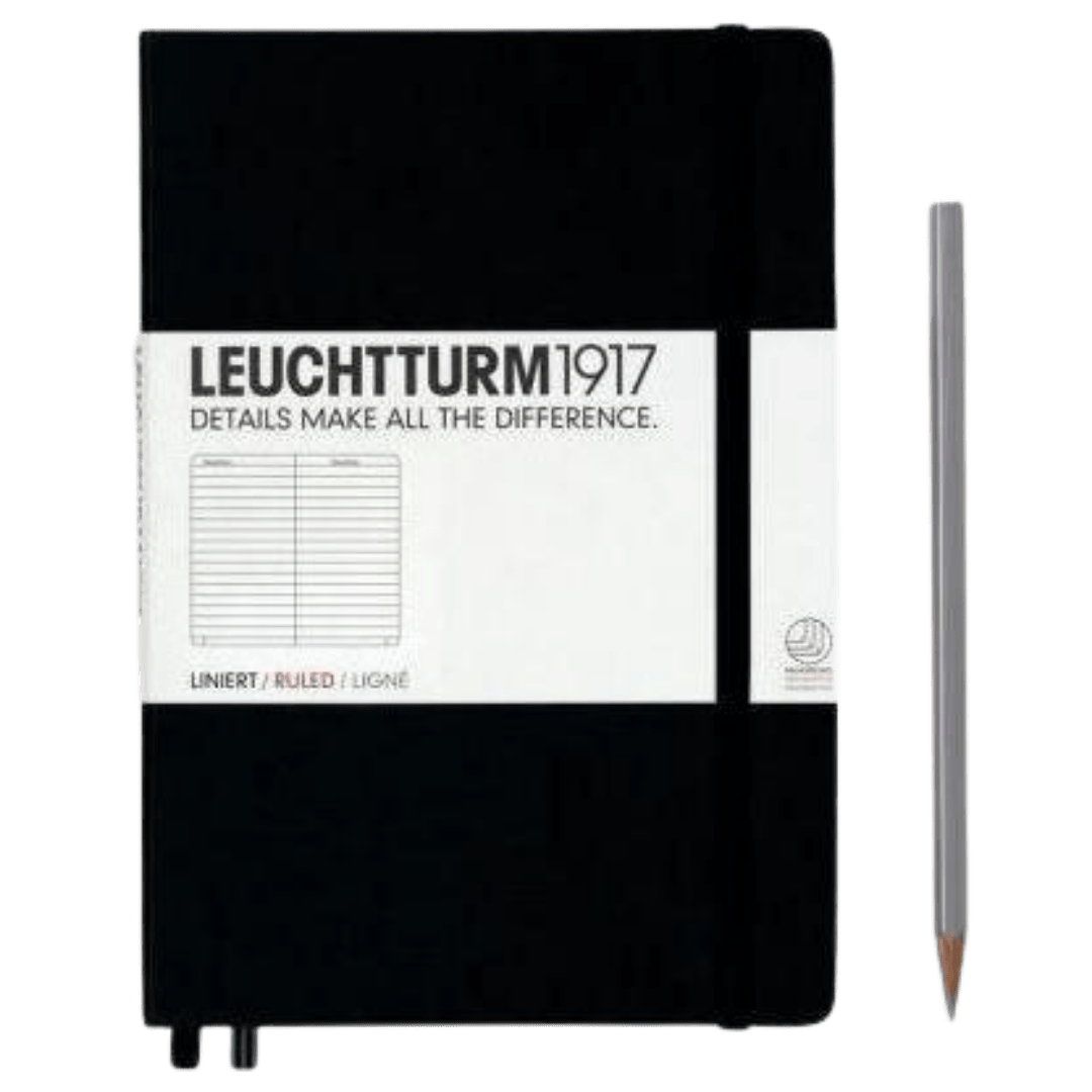 Libreta Leuchtturm Mediana Tapa Dura Composición Negra