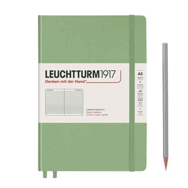 Libreta Leuchtturm Mediana Tapa Dura Composición - Salvia