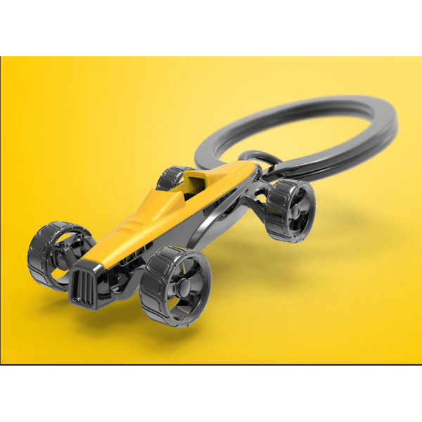 Llavero Metalmorphose Auto de carrera (MTM) amarillo