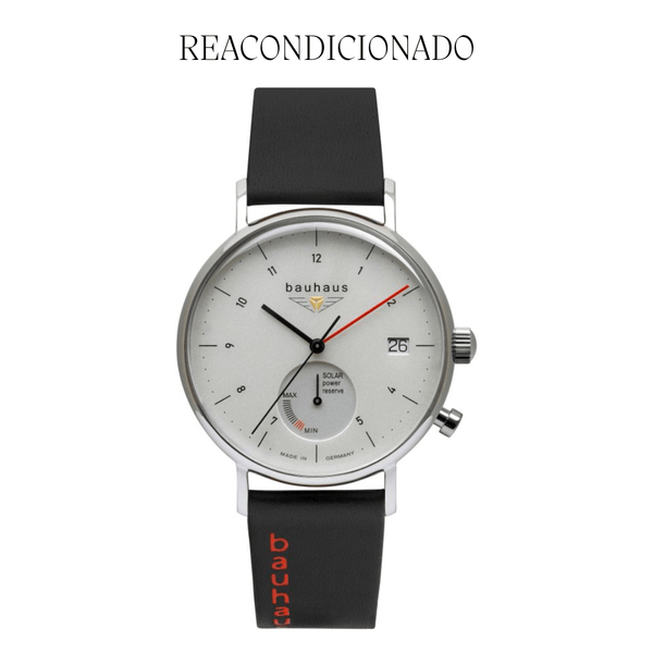 REACONDICIONADO - Reloj Bauhaus Solar - Esfera Plateada