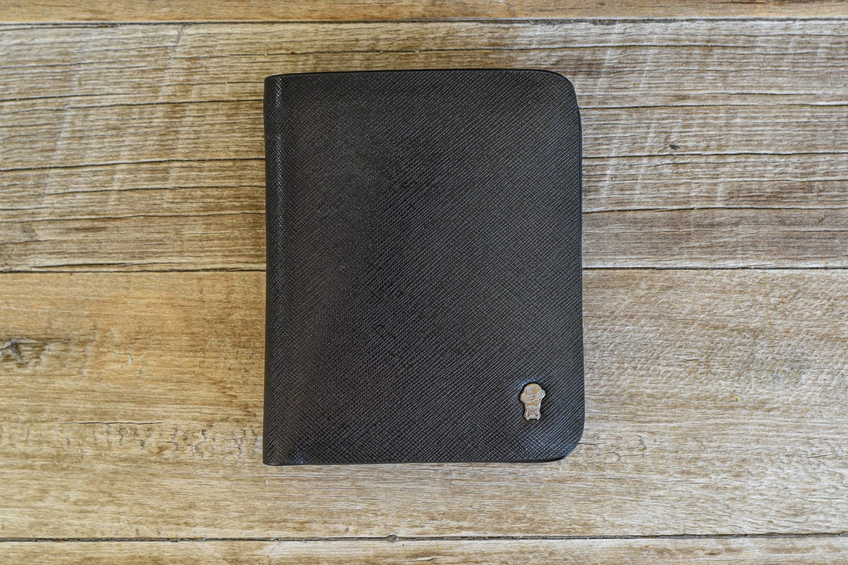 Billetera de Cuero Negro de Maxima Calidad  - Diseño Vertical
