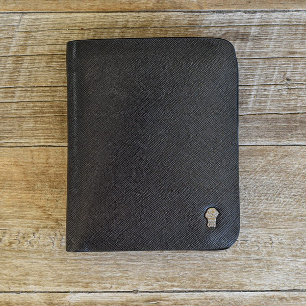 Billetera de Cuero Negro de Maxima Calidad  - Diseño Vertical